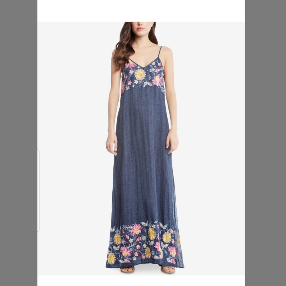 Karen kane Cotton Embroidered Maxi Dress - Small